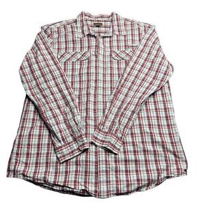 Northwest Territory Plaid Shirt Men’s XXL Tall Red White Long Sleeve Outdoors
